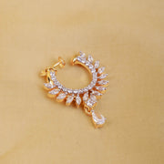 Diamond Look Gold Plated Bridal Nose Ring Design