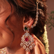 Diamond Look Side Ear Chain Mattal Design for Earrings