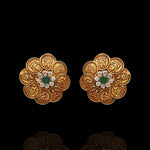 Divine Lakshmi Kasu Coin Floral Top Earrings