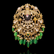 Divine Sri Venkateswara Pendant Design Adorned with CZ Polki Stones