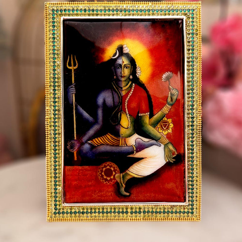 Shiv Parvati Enamelled Photo Frame