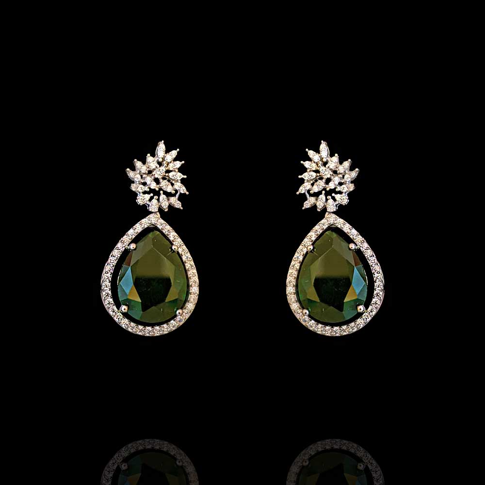 Drop Emerald Look Delicate Earrings