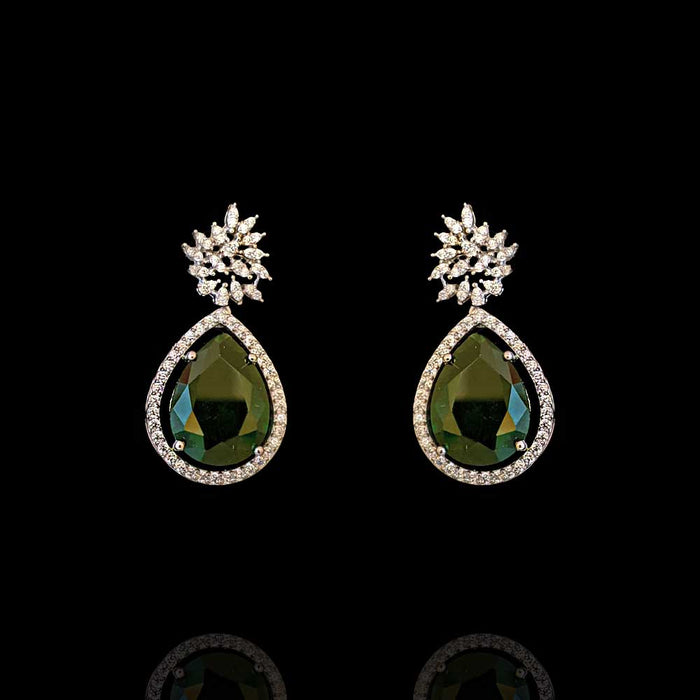 Drop Emerald Look Delicate Earrings