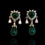 Drop & Oval Emerals Look Delicate Earrings