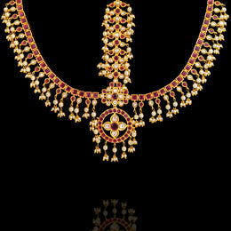 Elaborate Polki Kundan Pearls Silver Mathapatti Headpiece