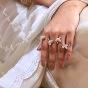 Elegant CZ Diamond Bird Motif Cocktail Ring in Gold Finish – Statement Jewelry