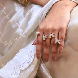 Elegant CZ Diamond Bird Motif Cocktail Ring in Gold Finish – Statement Jewelry