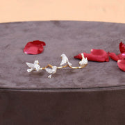 Elegant CZ Diamond Bird Motif Cocktail Ring in Gold Finish – Statement Jewelry