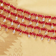 Elegant Delicate Multi-Strand Ruby & Kundan Beaded Necklace Design
