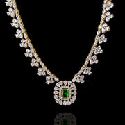 Elegant Unique Single Line Diamond Look Necklace Design