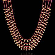 Elegant Delicate Multi-Strand Ruby & Kundan Beaded Necklace Design