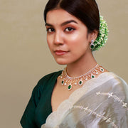 Emerald Drop Pearl Necklace – Regal Grace in Every Detail
