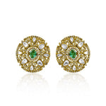  Emerald & Polki Stud Earring