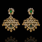 Emerald Elegance - Timeless Gold Polish Earrings Design