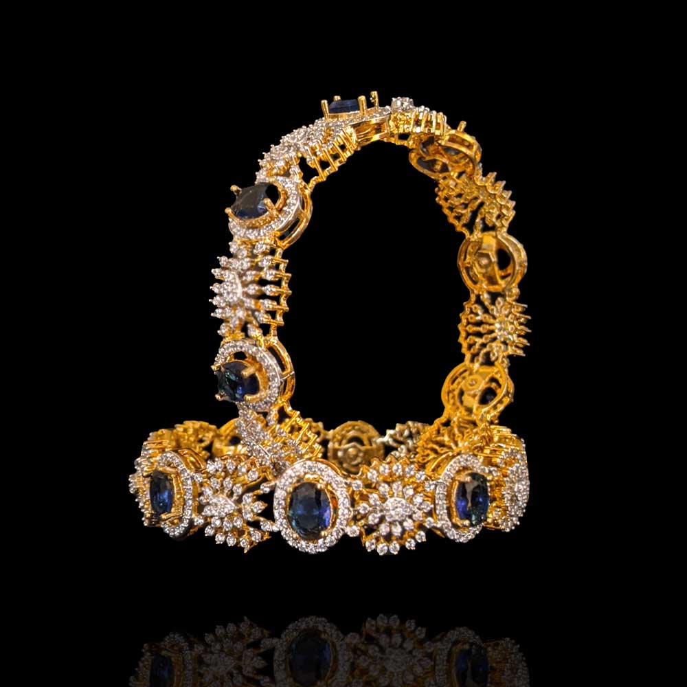 Emerald Diamond Look Unique Bangle Design – Sneha Rateria Store