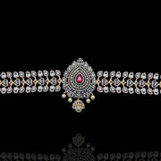 Enchanting CZ Diamond Vadanam with Intricate Center Motif & Design