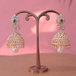 Enchanting South Indian Splendor - The Diamond Look Jhumka Bridal EarringsEnchanting South Indian Splendor - The Diamond Look Jhumka Bridal Earrings