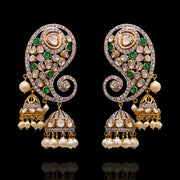 Exquisite Polki Look Ear Cuff with Jhumka Earrings with Vintage Look