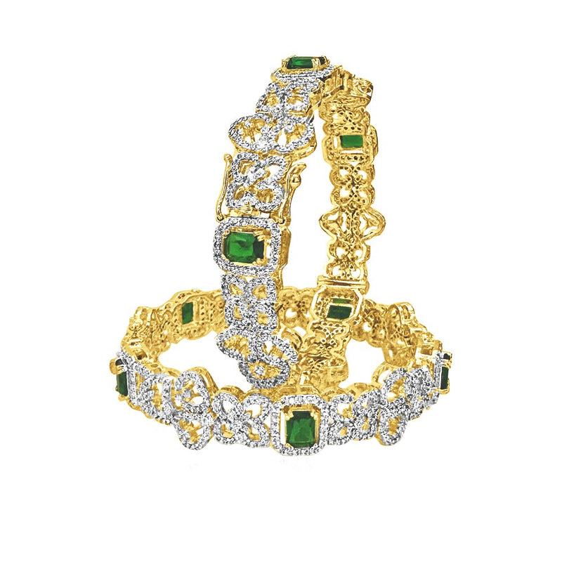 South Indian Bridal CZ Diamond & Emerald Bangle