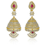 Exquisite South Indian Jhumka with Delicate Diamond Glow