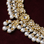 South Indian Polki Look Pearl Rich Short Necklace with Gold Polish Design