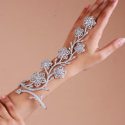 Floral CZ Diamond Hand Harness Haathphool Bracelet for Brides