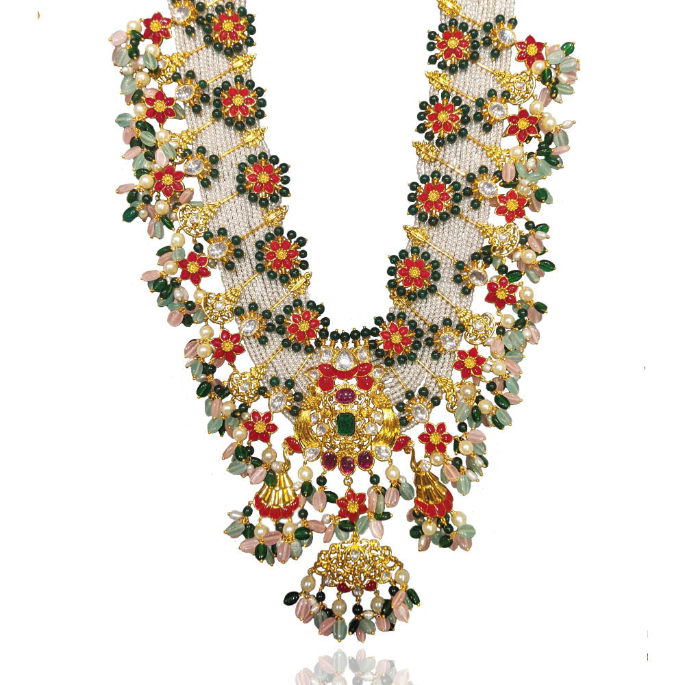 Floral Symphony - A Guttapusalu Haram Adorned with Nature's Beauty
