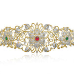 Floral Bridal Vadanam Design with Delicate & Intricate CZ Diamond