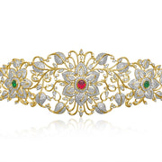 Floral Bridal Vadanam Design with Delicate & Intricate CZ Diamond