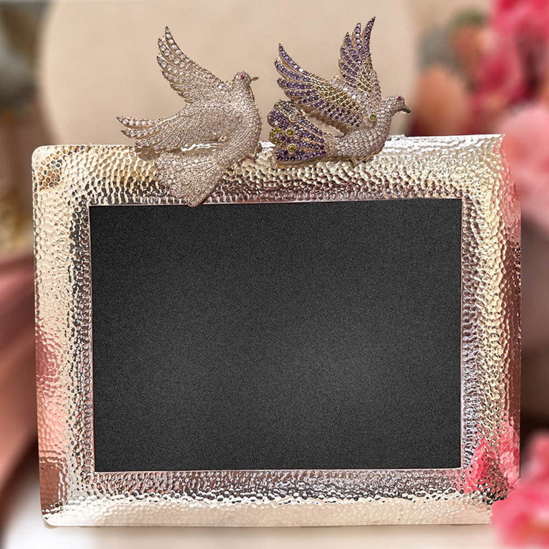 Forever in Flight: Silver Wings of Love Photo Frame