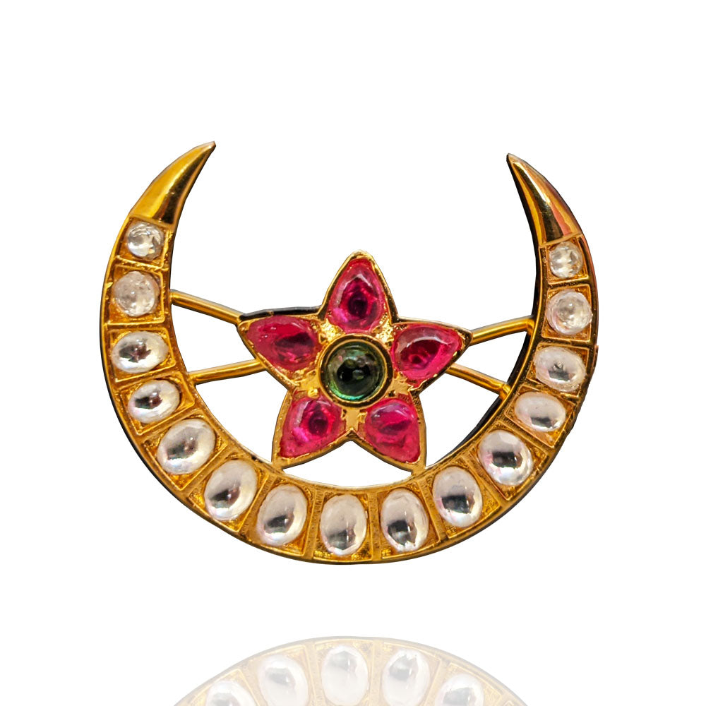Gold Plated Chandrudu Chandra Vanka Hair Clip Designs