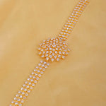 Gold Plated Simulated Diamond Choker Necklace – Starlight Radiance Design