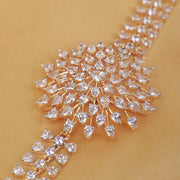 Gold Plated Simulated Diamond Choker Necklace – Starlight Radiance Design