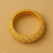 Gold Polki Kundan Bangle with Uncut Stones in 92.5 Silver – Bridal Statement Jewelry