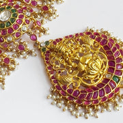 Gold Plated Kundan Polki Look Temple Choker Necklace