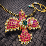 Golden Phoenix Pendant with Black & Gold Hasli Necklace Design
