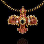 Golden Phoenix Pendant with Black & Gold Hasli Necklace Design