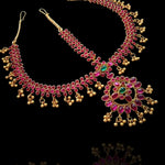Gold plated Kemp Stone Bridal Matha Patti Nethichutti Design