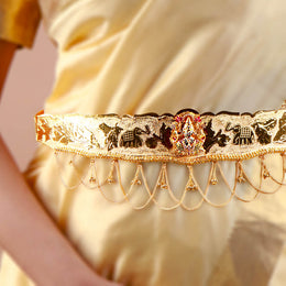 Traditional Waist Belt Design with Lakshmi Motif
