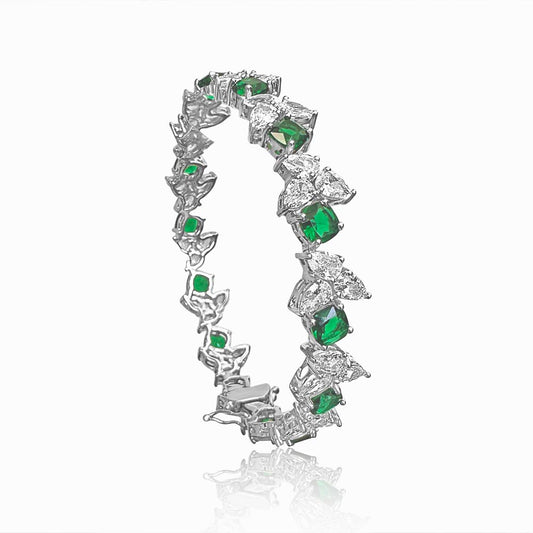 Emerald CZ Diamond Bangle