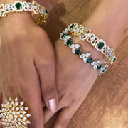 Dazzling Emerald CZ Diamond Bangle