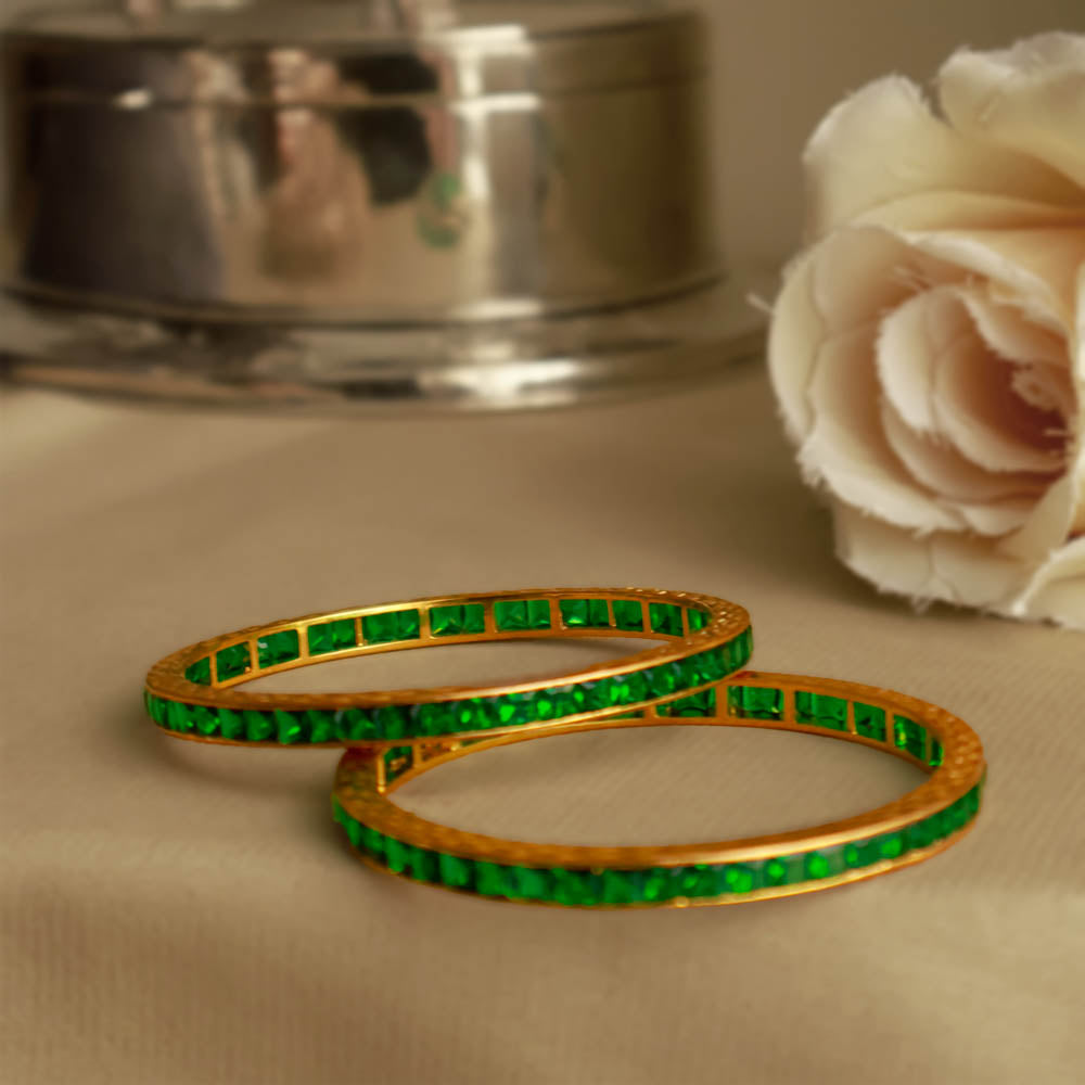 Green Hues - Emerald Bangles