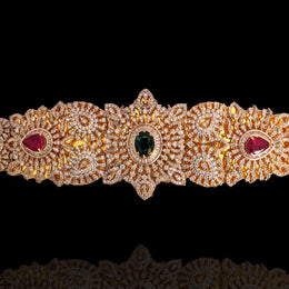 Heavy Bridal Diamond Look Vaddanam with 18K Gold Polish