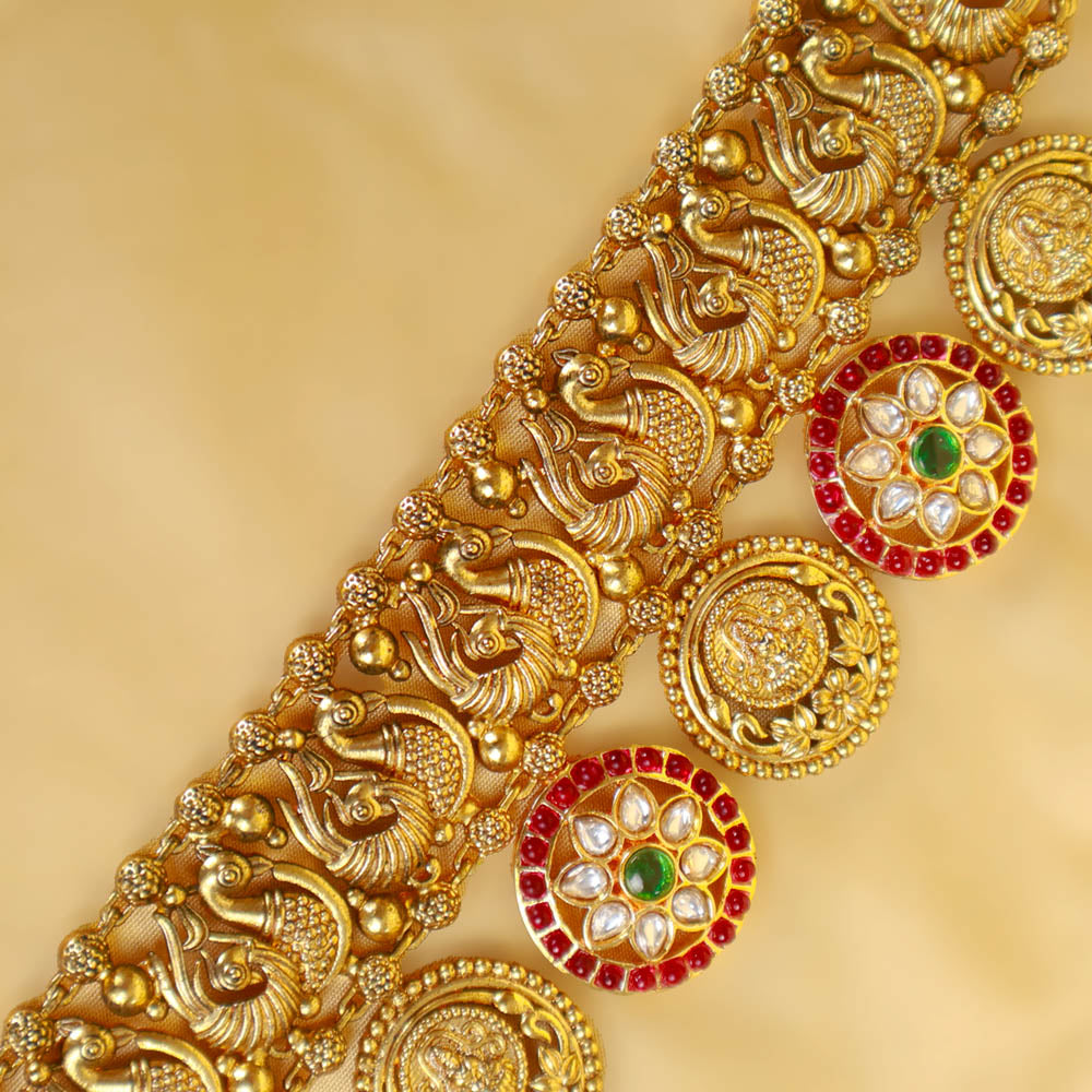 Exquisite Long Kasu Mala Haram Design [Gold Polished] – Sneha Rateria Store