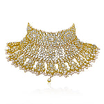 Magestic CZ Polki Bridal Choker + Earrings Set - Dazzling Elegance