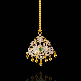 Majestic CZ Bridal Mangtikka with Peacock Elegance