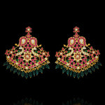 Mango Mala Matching Earrings Design with CZ Polki 18K Polish