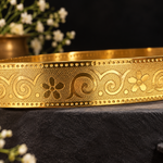 Emerald Green Stone &amp; Diamond Look Gold Polish Vaddanam Waist Belt