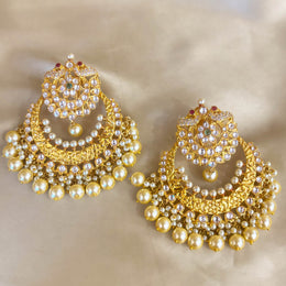 Ornate South Indian Bridal Earrings with Regal Peacock Motifs