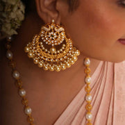 Ornate South Indian Bridal Earrings with Regal Peacock Motifs 